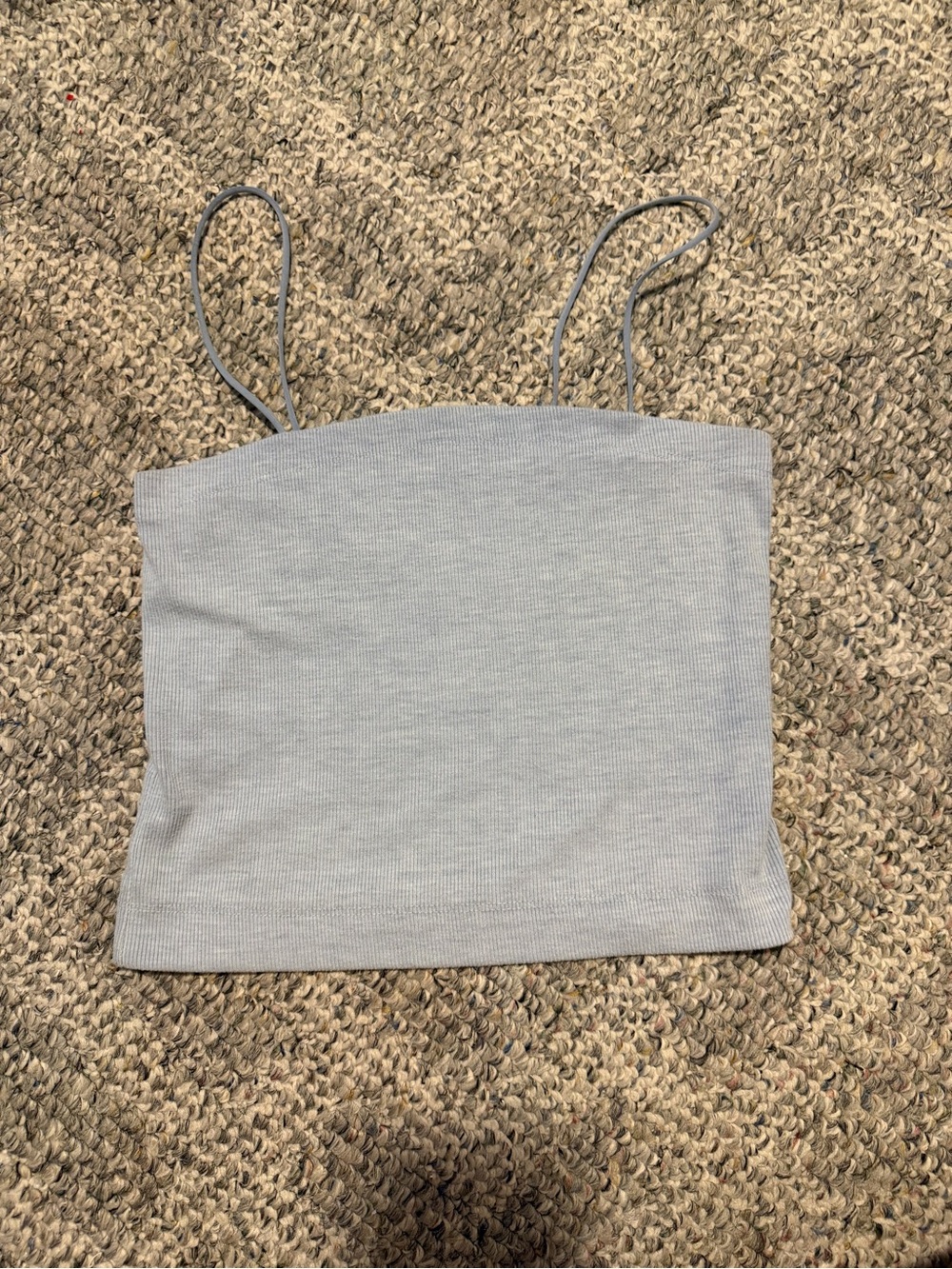 American Eagle Outfitters Light Blue Ribbed Spaghetti Strap Crop